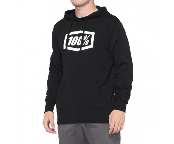 100%, ICON Hooded Sweatshirt, VUXEN, M, SVART